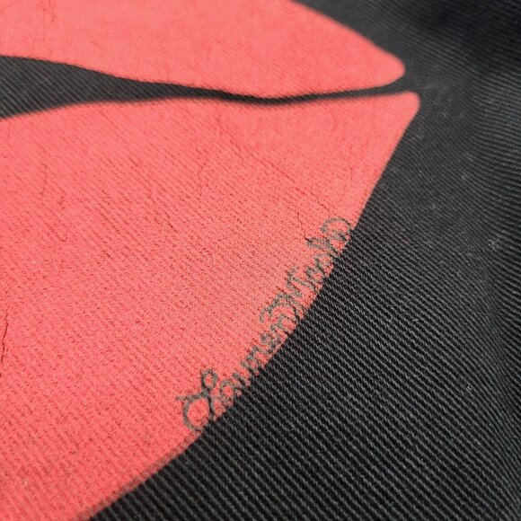 Lauren Moshi Beverly Hills Canvas Tote Bag Lips Eyes Red Black - Picture 2 of 14